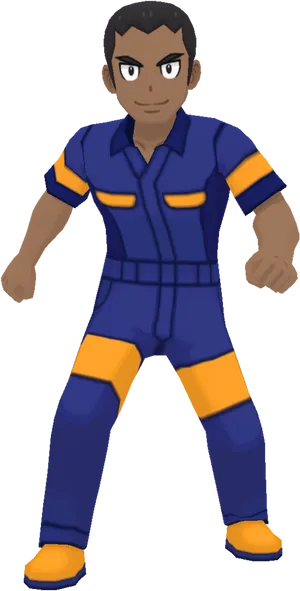 Animated Firefighter Standing Pose PNG image