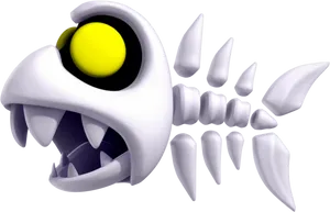 Animated Fish Bone Character PNG