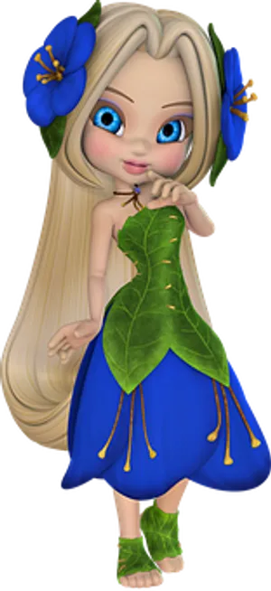 Animated Flower Fairy Girl