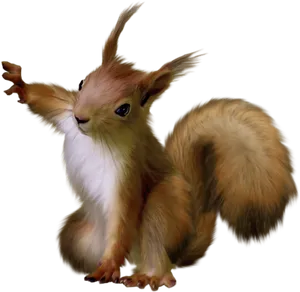 Animated Fluffy Squirrel Illustration