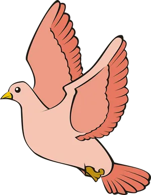 Animated Flying Pigeon Illustration PNG