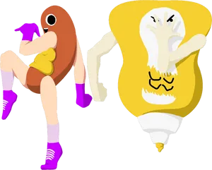 Animated Food Characters Exercising