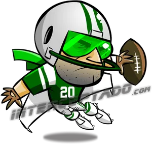 Animated Football Player Diving Catch PNG image
