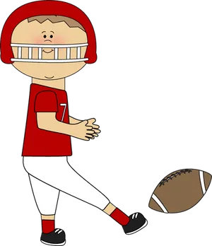 Animated Football Player Kicking Ball PNG