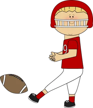 Animated Football Player Kicking Ball PNG