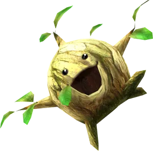 Animated Forest Creature Shouting PNG image