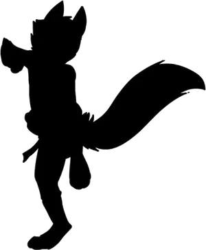 Animated Fox Character Silhouette PNG image