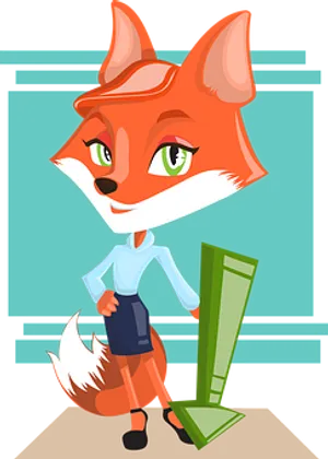 Animated Foxin Business Attire PNG image