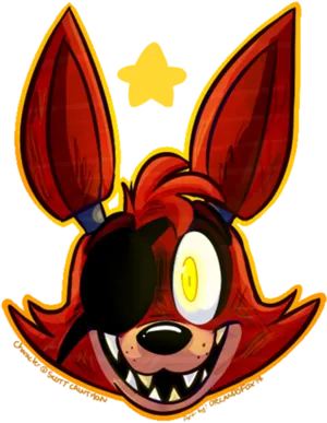 Animated Foxy Character Art PNG image