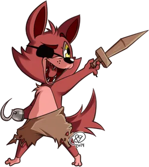 Animated Foxy Pirate Character PNG image