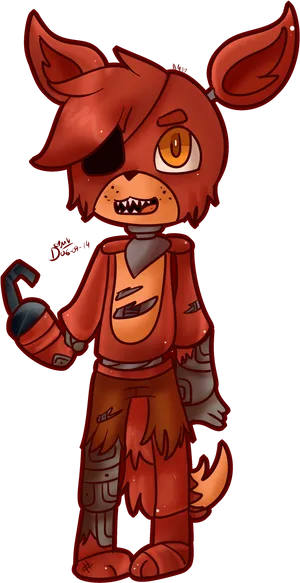 Animated Foxy Pirate Figure PNG image
