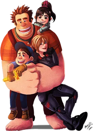 Animated Friends Group Hug PNG image