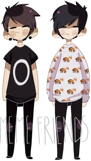 Animated Friends Two Styles PNG image
