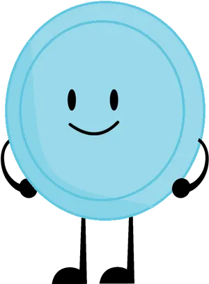 Animated Frisbee Character Smiling PNG image