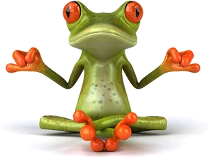 Animated Frog With Orange Eyesand Toes