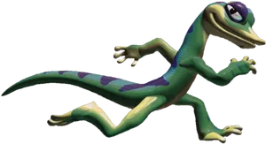 Animated Gecko Character Running PNG image