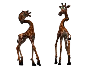 Animated Giraffes Two Poses