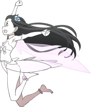 Animated Girl Joyful Leap PNG image