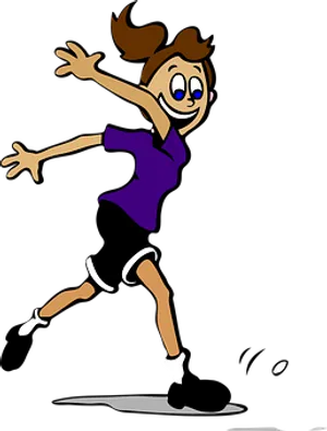 Animated Girl Playing Soccer
