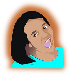 Animated Girl Portrait Smiling