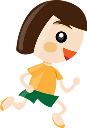 Animated Girl Running Cartoon