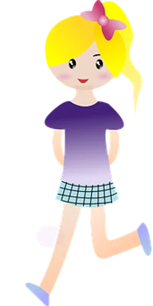 Animated Girl Walking Clipart