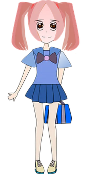 Animated Girlin Blue Outfit