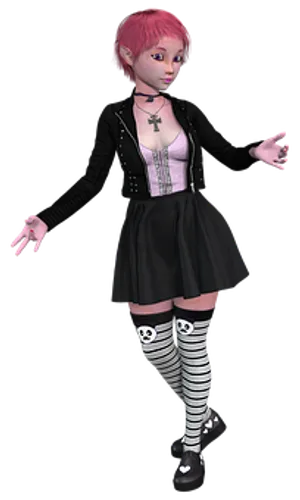 Animated Gothic Girl Pose