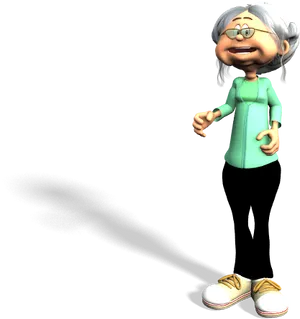 Animated Grandma Character PNG image