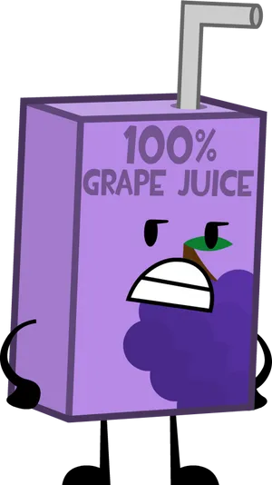 Animated Grape Juice Box Character