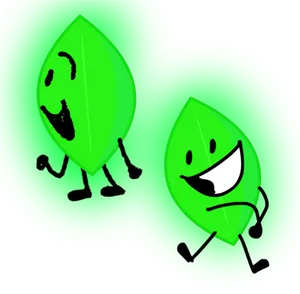Animated Green Leaves Characters Dancing PNG image