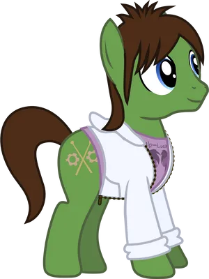 Animated Green Pony Character PNG image