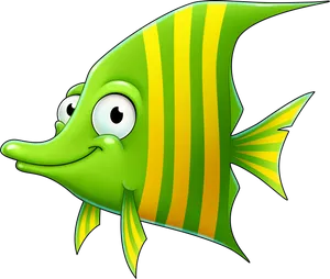 Animated Greenand Yellow Fish