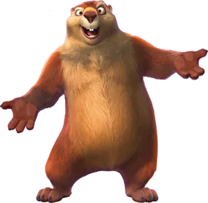 Animated Groundhog Character PNG image