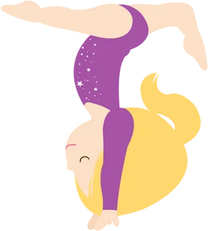 Animated Gymnast Handstand Practice PNG image