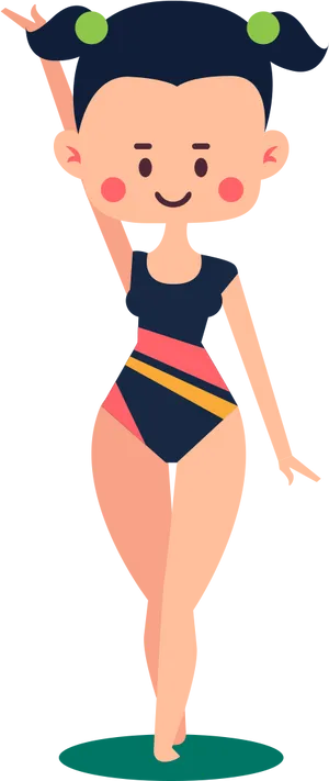 Animated Gymnast Pose PNG image