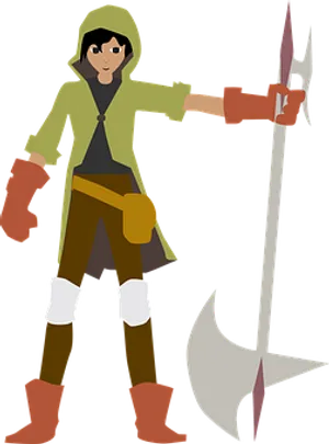 Animated Halberdier Warrior PNG image