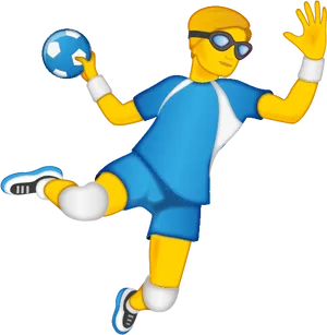 Animated Handball Player Jumping Shot PNG image