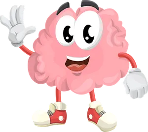 Animated Happy Brain Character PNG image