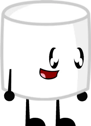 Animated Happy Marshmallow Character PNG image