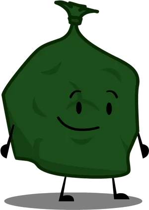 Animated Happy Plastic Bag Character PNG
