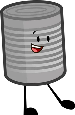 Animated Happy Tin Can Character PNG