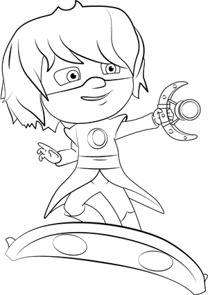Animated Hero Boy Coloring Page PNG image