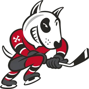 Animated Hockey Playing Dog