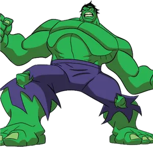Animated Hulk Character Pose PNG
