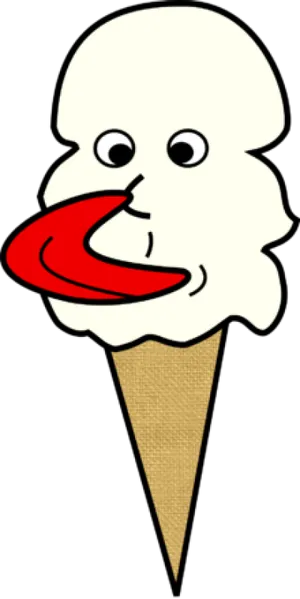 Animated Ice Cream Cone With Face PNG image