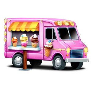 Animated Ice Cream Truck Scene PNG Emn PNG
