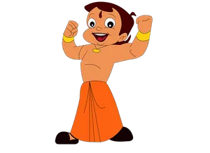 Animated Indian Boy Celebrating PNG image