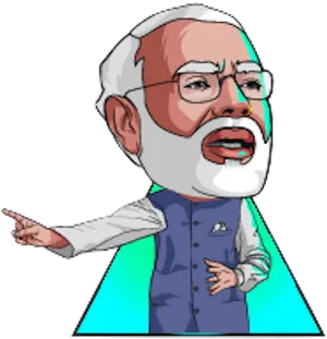 Animated Indian Leader Speech Gesture PNG image