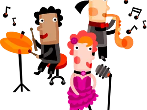 Animated Jazz Trio Performance